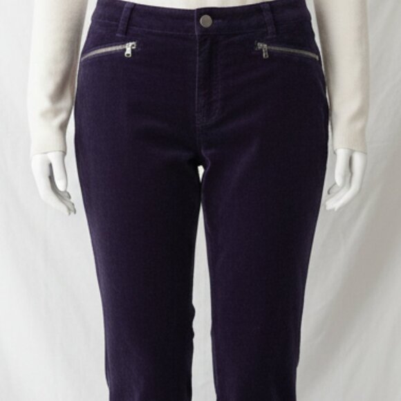 NWOT Chico’s Black Label Women’s Purple Velour Zipper Statement Pants Size S - Picture 5 of 14
